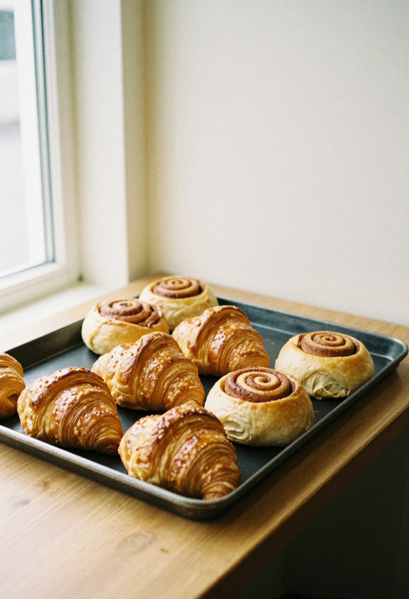 Pastries on the tray